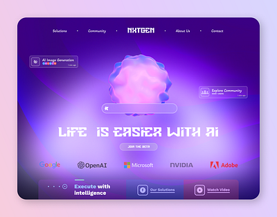 NxtGen - AI Landing Page app branding design graphic design illustration logo typography ui ux vector