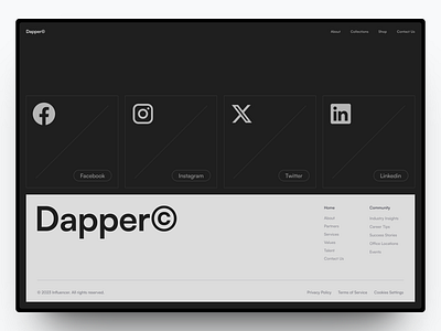 Dapper - Website Footer Design branding design ecommerce footer graphic design landing page shopify ui web design website