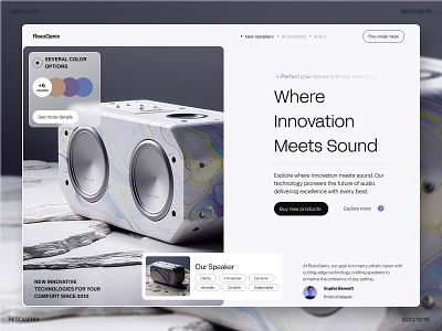 Unveiling Tomorrow's Soundscapes: Futuristic Web Design 3d branding design figma graphic design logo ui ux web website