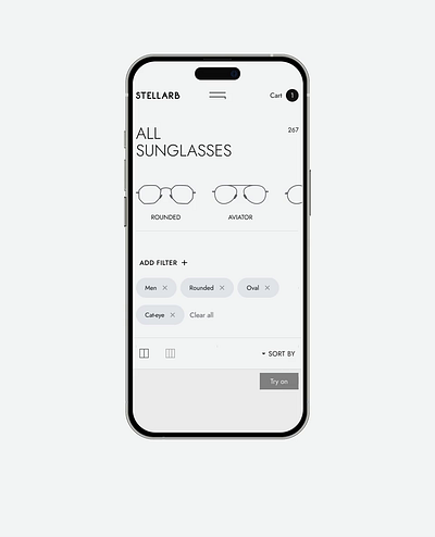 Eyewear eCommerce animation catalog collection eyewear eyewear ecommerce filter glasses interface design mobile design product shop store sunglasses tabs ui ux design