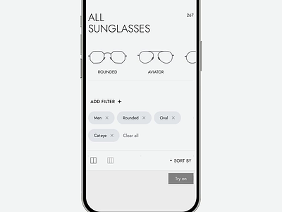 Eyewear eCommerce animation catalog collection eyewear eyewear ecommerce filter glasses interface design mobile design product shop store sunglasses tabs ui ux design