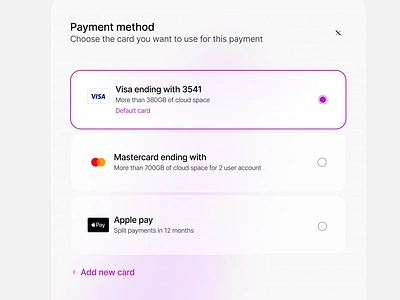 Payment method modal app branding design graphic design illustration landing page logo modal payment typography ui ux vector web