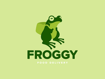 Froggy logo delivery design frog identity logo доставка лягушка сервис
