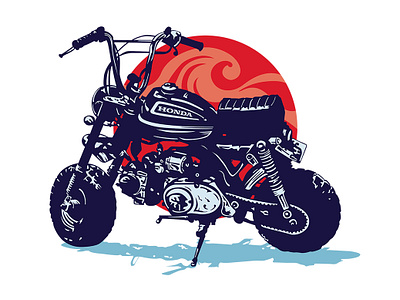 Honda Monkey First Adventure elaborated honda monkey japanese bikes mini bike small ride vector art motorcycle