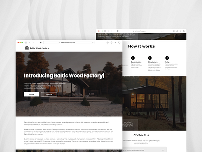 Baltic Wood Factory - wood frame housing landing page app design her section home home page house website landing page minimalist design modern design real estate website reeal estate web app web design