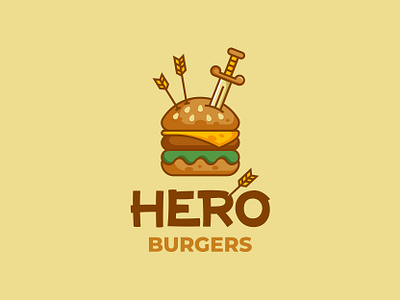 Hero burgers logo design burger design fastfood logo logotype restaurant