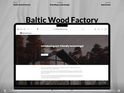 Baltic Wood Factory - wood frame housing solutions architect website architecture clean design design studio website engineering hero page landing page minimalist real estate web app web design