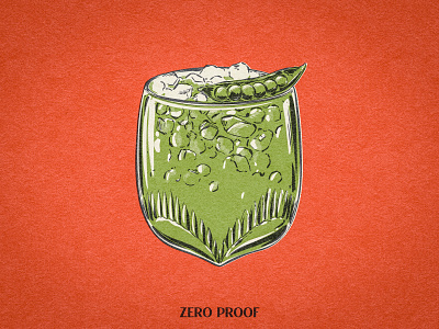 Zero Proof (Alternate) alcohol beverage cocktail drink glass herbal lowball pea pod retro speak easy tumbler vintage zero proof