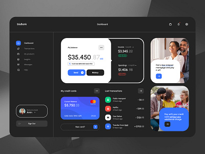 bluBank App Dashboard graphic design ui uiux ux
