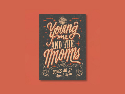 Vintage Poster Design for Young Me and the Moons branding creative design graphic design illustration innovative logo modernism old ui vector vintage