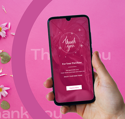 Thank you for your purchase design female graphic design pink thankyou ui