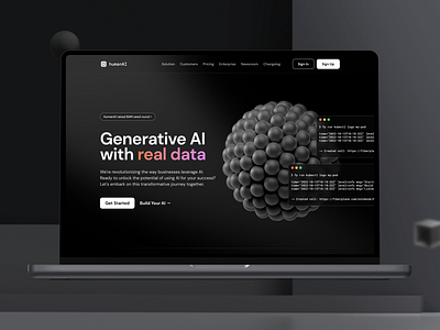 HumanAI: Generative AI Customization ai business chat design digital graphic design hero section landing page ui ui design ux web design website