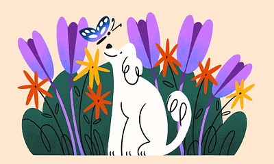Pretty Good Boy character design design dog illustration draw flowers gods good boy illustration