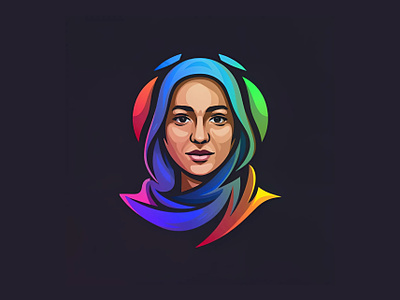 Cinematic Dark Fantasy: Captivating Hijab Portrait Illustration branding cinematic creative graphic design hijab illustration innovative modernism portrait vector vibrant woman