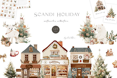 Scandinavian Christmas Holiday scandinavian christmas holiday xmas card graphics