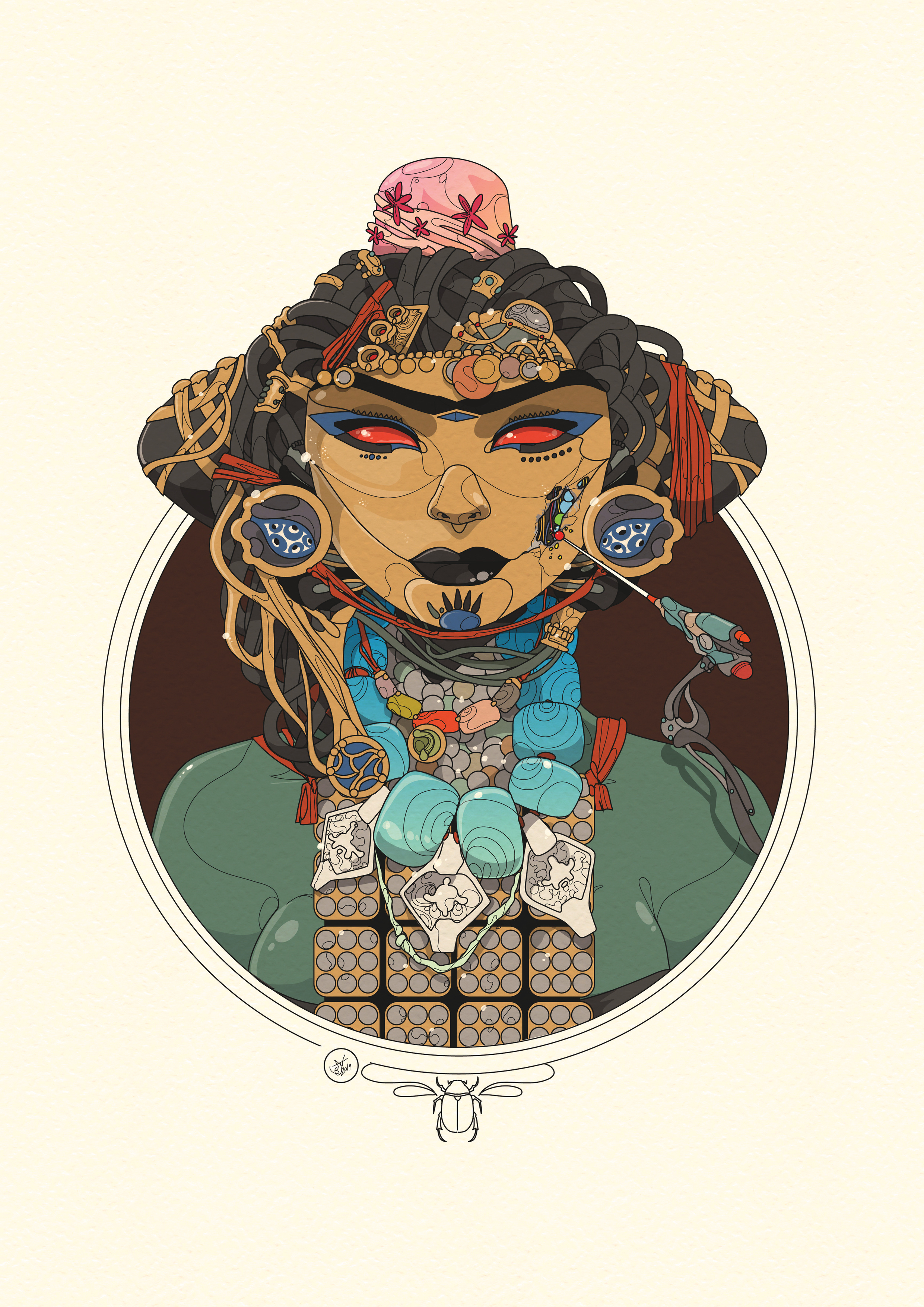 Mask Repair art artwork character detail drawn illustration scifi vector