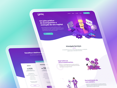 Siga Investing - WebSite brasil brazil institucional investing purple ui ui design uiux uiux design webdesign