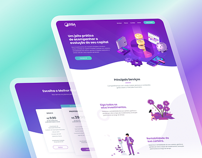 Siga Investing - WebSite brasil brazil institucional investing purple ui ui design uiux uiux design webdesign