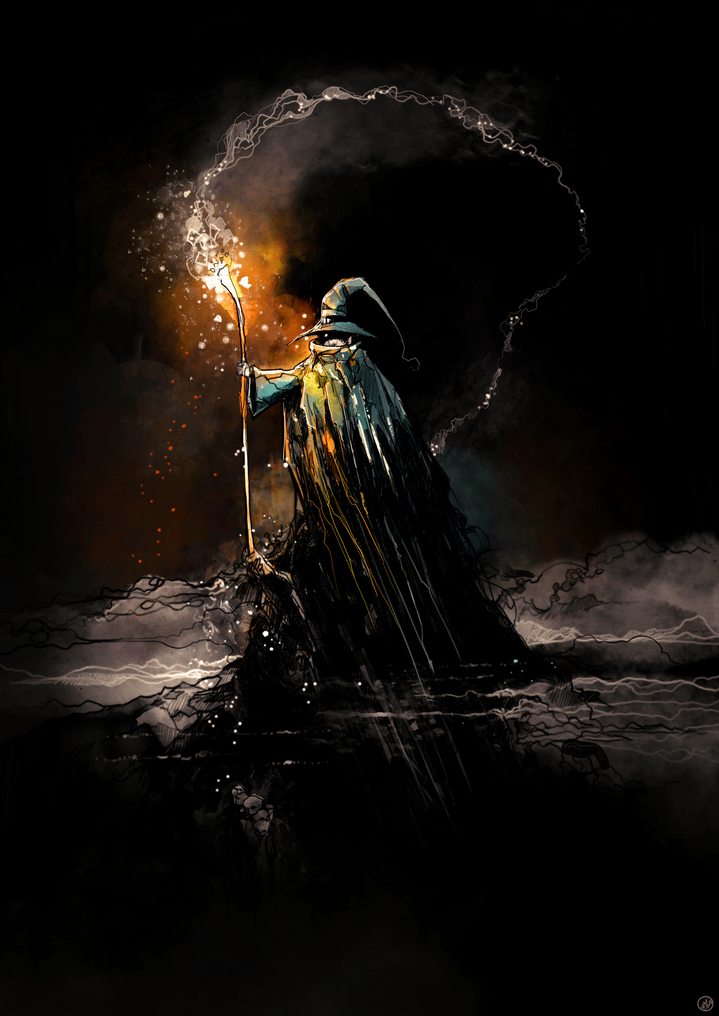 Wizard art character drawing drawn fantsy art illustration painting wizard