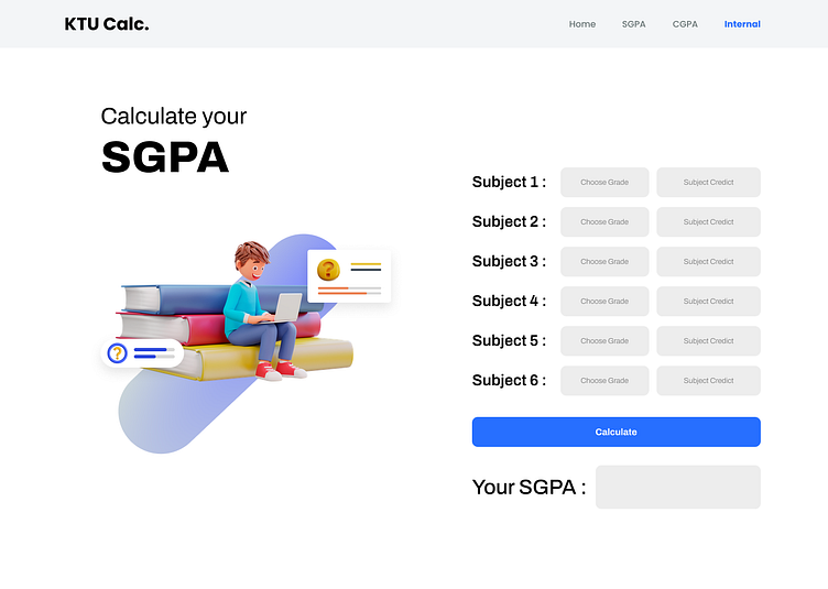 KTU GPA Calculator UI Design by Muhammed Farseen on Dribbble