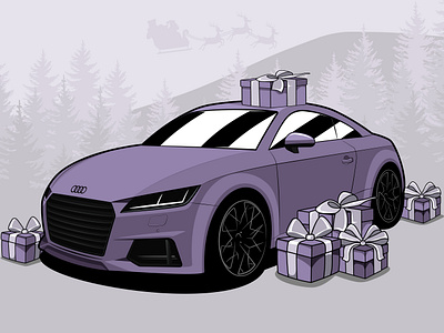 Audi TT • Xmas graphic design illustration vector