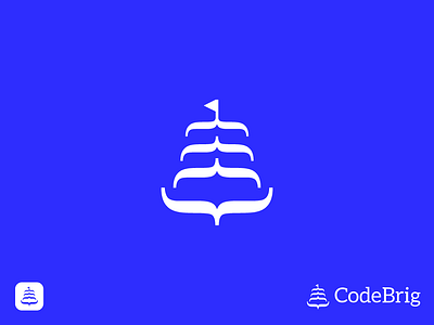 Code Brig Logo Design for Debugging Tool app blue branding brig code coding debug debugging development graphic icon jail language logo logo design minimal programming ship tool website