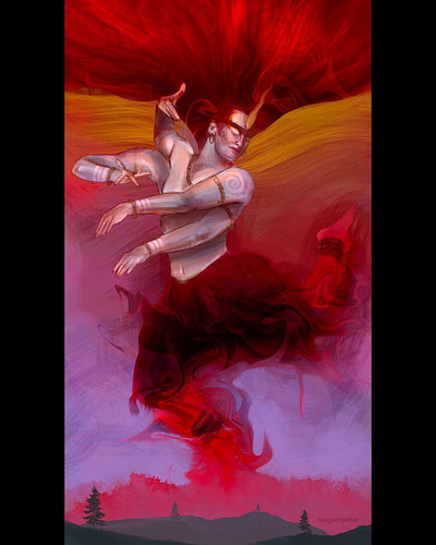 Shiv Tandava - Agam Johar abstractart anger cosmic cosmicart cosmicgod dance design eternity god goddess indiangod mahadev shakti shiv shiva