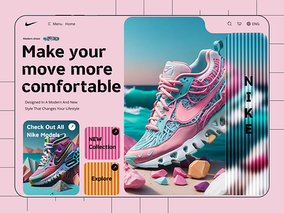 Shoe e-commerce website - Landing Page animation branding graphic design motion graphics nike ui ux web
