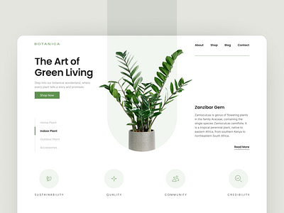 Botanica - Plant Shop Landing Page Figma Template clean figma figma template flourist gardening homepage minimalist modern peterdraw plant shop ui website