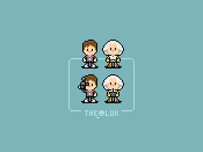 Pixel Art Characters - Back to the Future back to the future bttf characters doc and marty doc brown marty mcfly pixel art pixel artist retro games the oluk video games