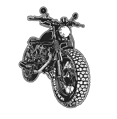 Scrambler motorcycle vector graphic art print automotive vector art biker theme detailed motorcycle vector drawing bike elaborate clipart