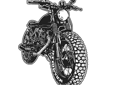 Scrambler motorcycle vector graphic art print automotive vector art biker theme detailed motorcycle vector drawing bike elaborate clipart