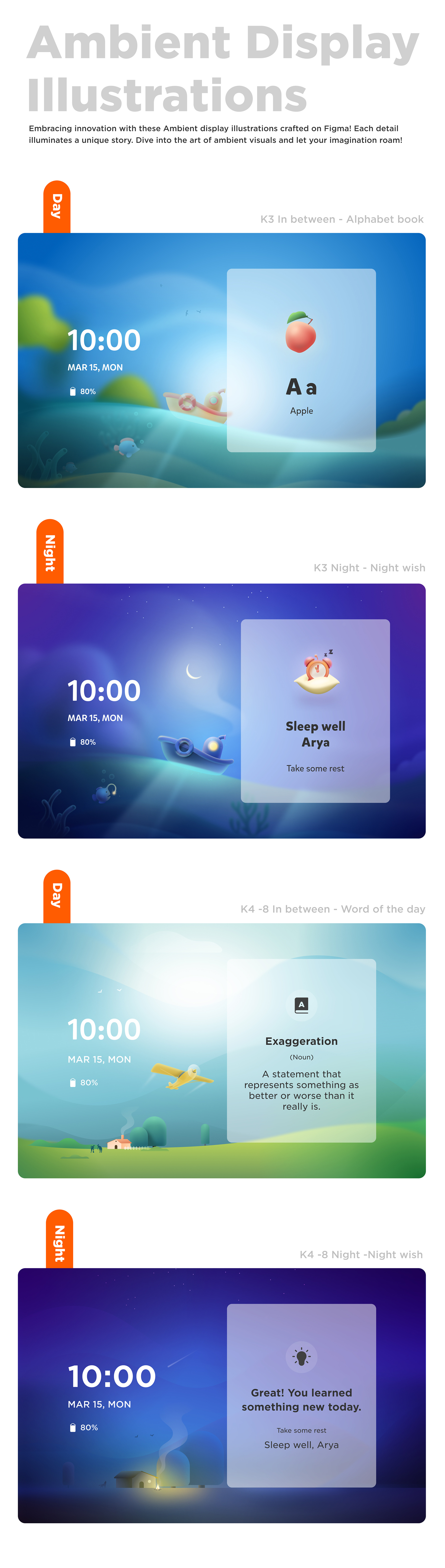 Ambient Display Illustrations using Figma branding design figma figmadesign illustration minimal ui