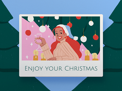 Enjoy Your Christmas Greeting Card art branding card design character art christmas christmas card design design studio digital art digital illustration graphic design greeting card happy holidays holiday holiday card illustration illustrator new year party winter holidays