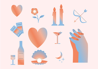 Icons for Valentine's Day adobe illustration digital illustration graphic design