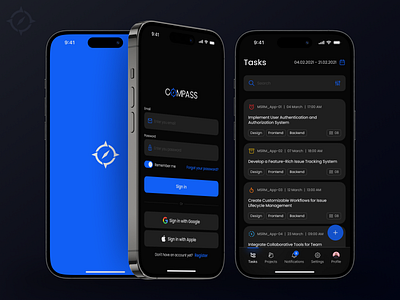 «Compass» — task manager for developers 3d behance design developertools dribbbledesign dribble figma graphic design inspiration logo mobiledesign taskmanagement top ui userinterfaces ux websitedesigner xd