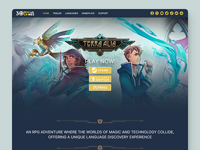 Terra Alia - Videogame Landing Page design ui web desi web design web designer web interface web ui website