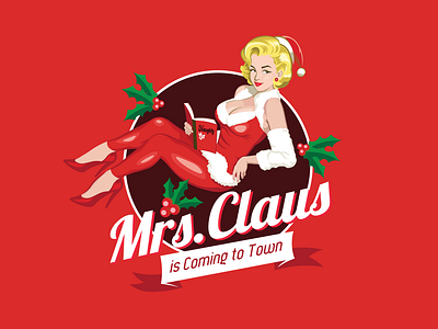 Mrs.Claus blond branding christmas feminine fun girl holiday hot lady logo lust mistletoe mrs.claus pin up pose reading red santa sexy woman