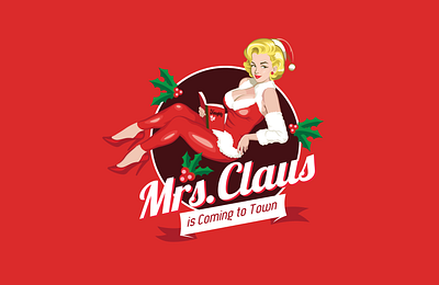 Mrs.Claus blond branding christmas feminine fun girl holiday hot lady logo lust mistletoe mrs.claus pin up pose reading red santa sexy woman