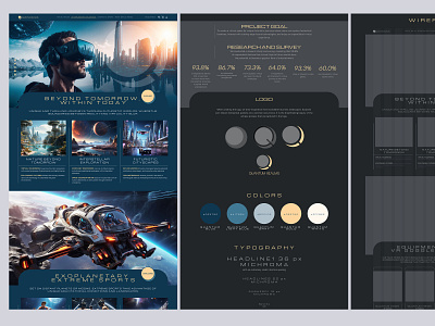 Journeys through futuristic worlds (UI concept) concept figma future futuristic graphic design hamepage landing landing page logo site travel ui uiux virtual vr web web site