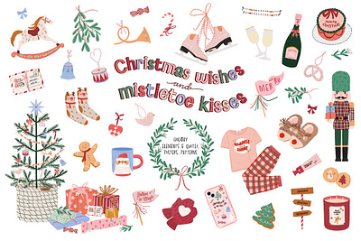 Christmas clipart Winter holiday christmas christmas card christmas pattern christmas toys christmas tree clipart element gift box gingerbread man holiday illustration new year party patterns quotes stickers winter winter holidays winter scene creator winter wonderland