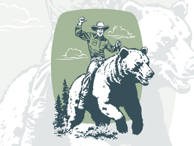 Backcountry Cowboy character design graphic design illustration retro t shirt vintage