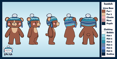 Character Turntable - Bear Mascot 2d bear cartoon character sheet mascot