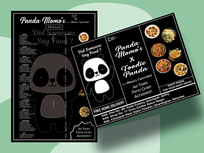 Panda Momo's 3d animation branding digital menu or food flyer momos graphic design logo motion graphics panda momos special momos ui