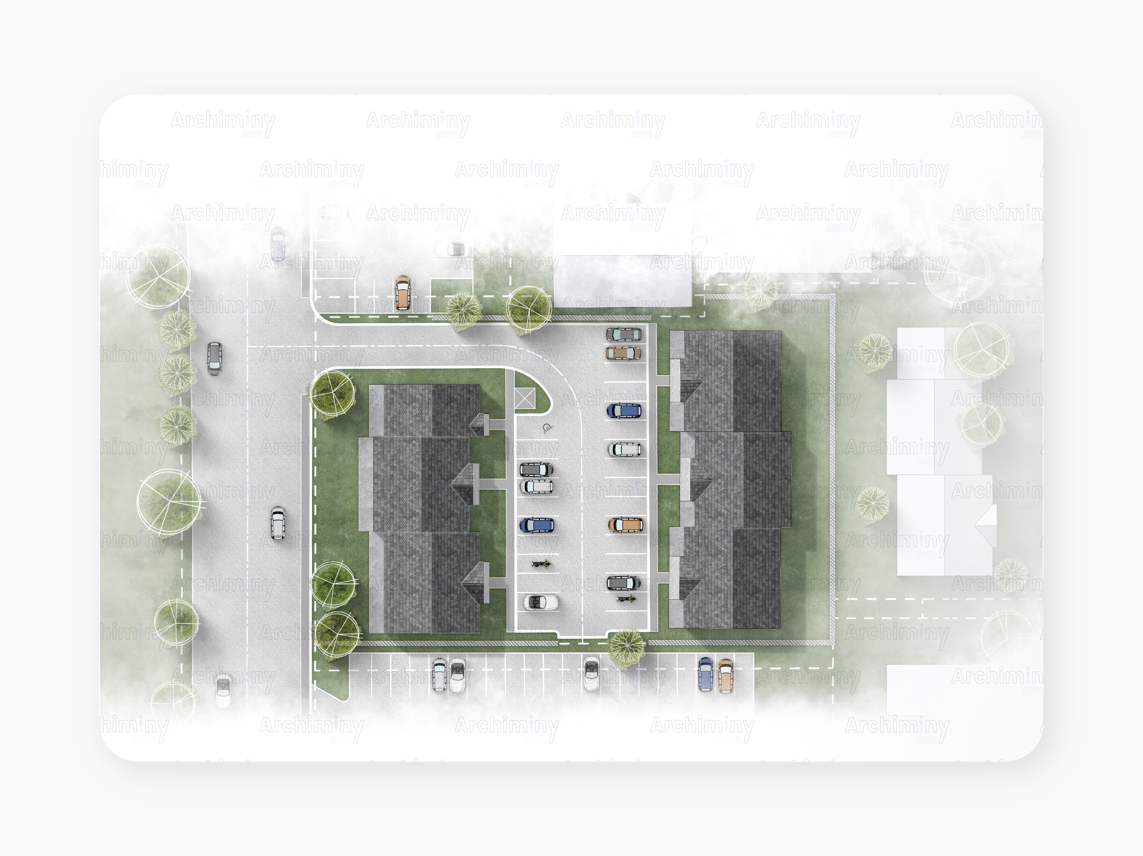 Project_35: Site plan rendering design 2d rendering archiminy architecture portfoilo architecture site plan design floor plan rendering illustration landscape photoshop rendering rendering site plan rendering