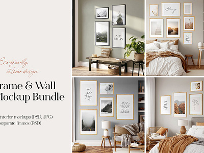 Frame & Wall Mockup Bundle advertising mockup etsy mockup frame mockup product mockup storefront mockup wallpaper mockup web mockup website mockup