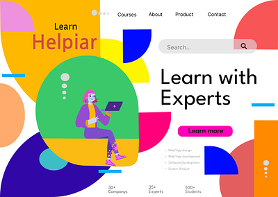 Learning platform website design 3d animation branding design graphic design illustration logo ui ux vector