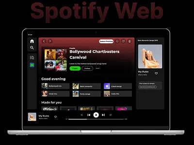 Music Player 009 branding daily ui 009 dailyui 009 dailyui009 dailyuichallenge figma graphic design music player spotify spotify web design spotify web design page ui ui design uiux ux ux design web design website