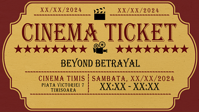 Cinema ticket for a private event cinema graphic design oldschool ticket