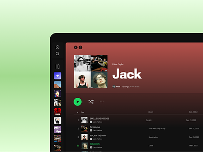 Spotify Cloned - Desktop application UI artists branding clone customized icons design desktop application detailed latest library modern music player playlist spotify themed typography ui user friendly